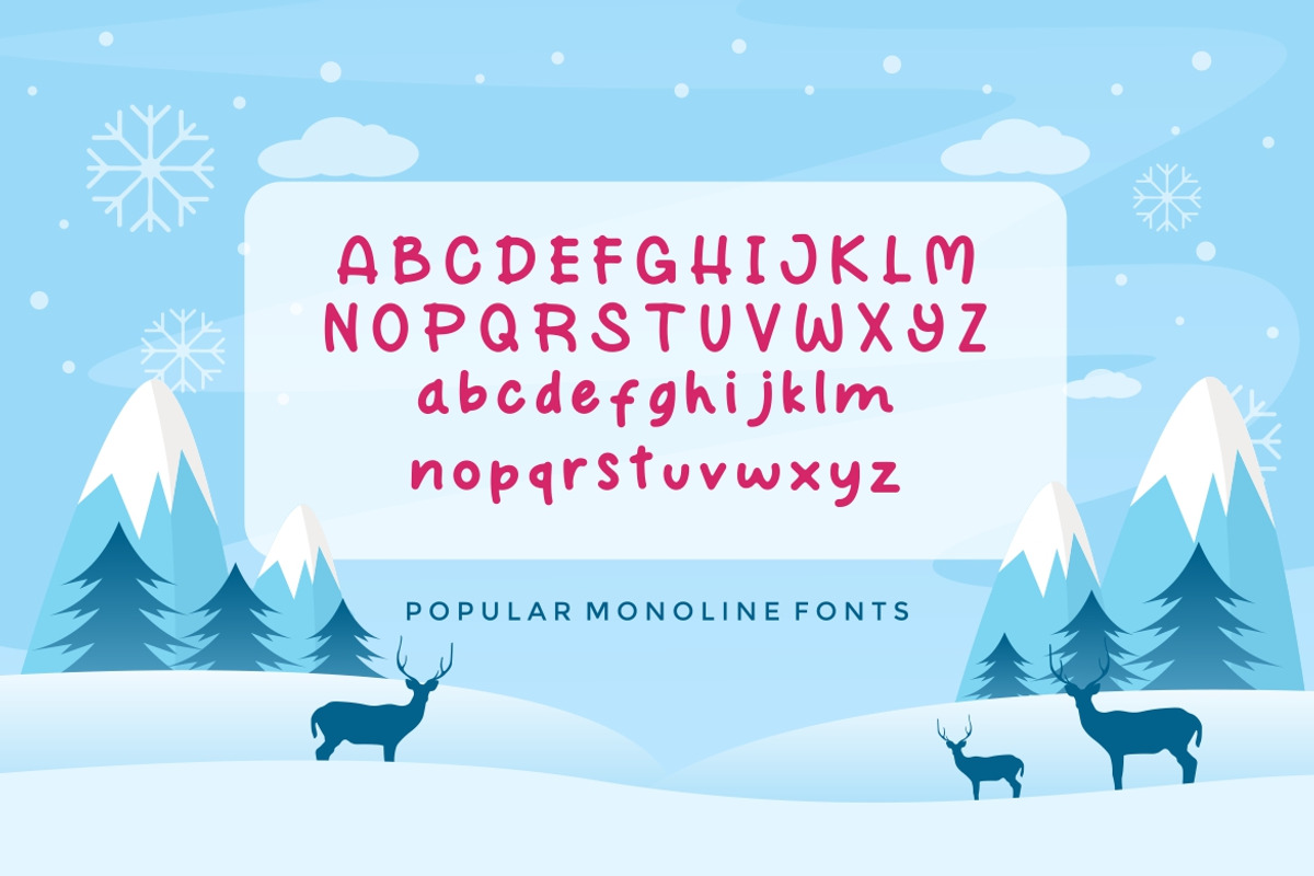 Cuddly Frost Modern Monoline Font, a Handwritten Font by alanwarstd (Photo 4 of 6)
