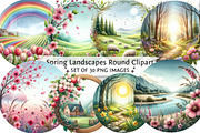 Watercolor Spring Landscapes Round C, an Illustration by DreamPrint404 (Thumbnail 1 of 6)