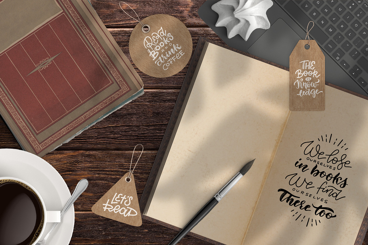 Reading lover - clipart & lettering, an Education Illustration by Lana Sham (Photo 6 of 8)