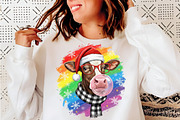 Cute Christmas Highland Cow Png,Xmas, an Illustration by SinaCreation (Thumbnail 6 of 7)