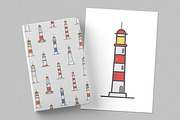 Lighthouses set, seamless patterns, an Object Illustration by Good Studio (Thumbnail 7 of 9)