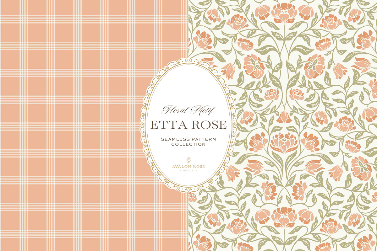 Vintage Peach Floral Print Patterns, a Pattern Graphic by Eclectic Anthology (Photo 4 of 14)