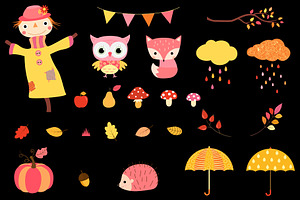 Cute Autumn Clipart - Thanksgiving