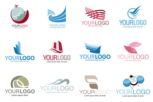 Travel Agencies Set Vector Logo