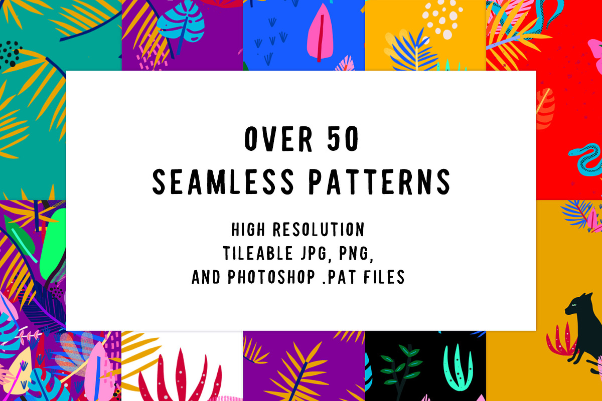 Neon Jungle, a Pattern Graphic by Midnight Grim