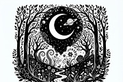 50 Mystical Galaxy Forest Silhouette, a Technology Illustration by Amazin_art (Thumbnail 22 of 33)