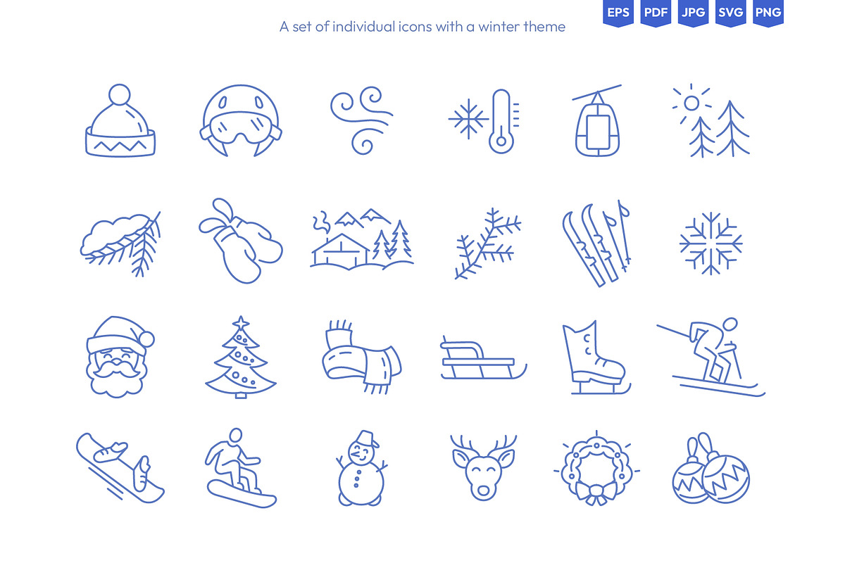 Outline Snowflakes & Winter Icons, an Illustration by Ilia Design (Photo 8 of 10)