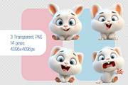 Set of Cartoon 3d Bunny Rabbit, an Animal Illustration by Ocean Digital Art (Thumbnail 2 of 3)
