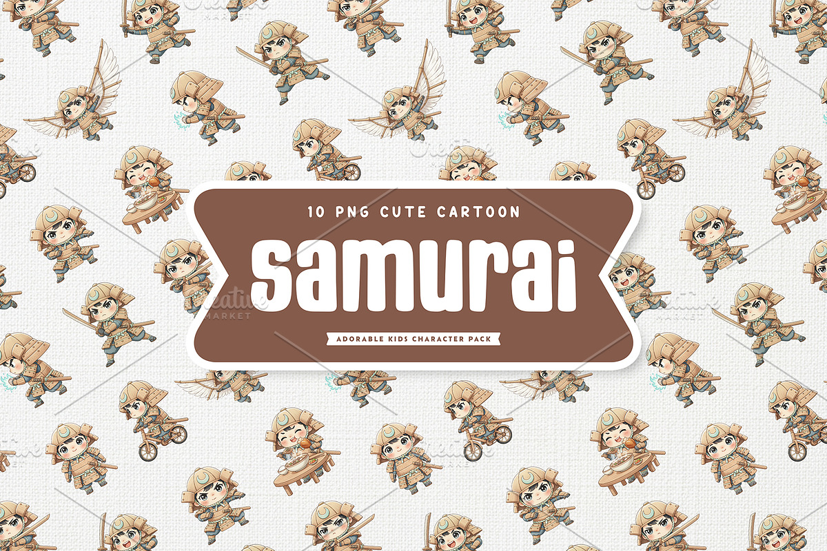 Friendly Samurai Kid Cute Cartoon, a Person Illustration by Gohsantosa (Photo 2 of 4)