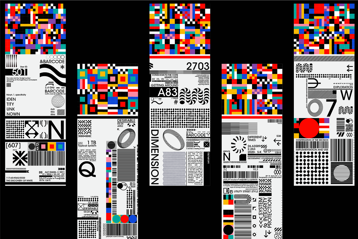 Colored Barcode Label Set
