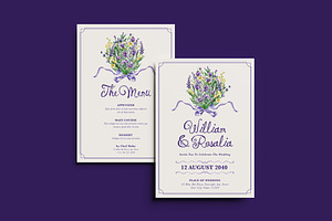 Lavender Bouquet Wedding Invitation, an Invitation Template by iDoodle Studio