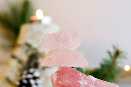 Love & balance holiday featuring crystals, candle, and earthy, a Nature Photo by Coral Antler