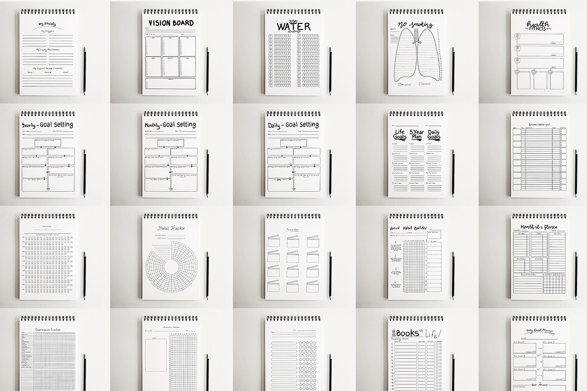 25 Daily Hand Drawn Planners, a Templates & Theme by Character (Photo 8 of 8)