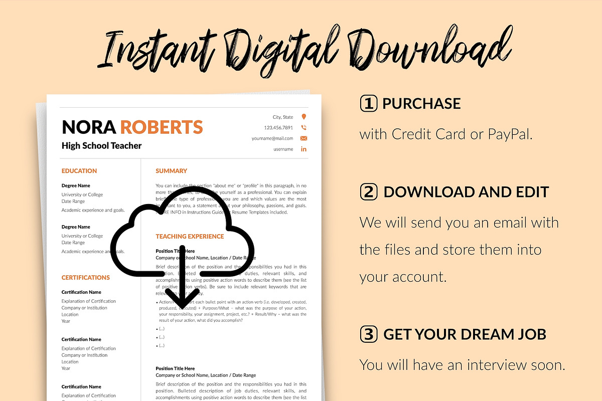 Teacher CV Bundle / Resume - Nora, a Resume Template by Templates Design Co. (Photo 14 of 17)