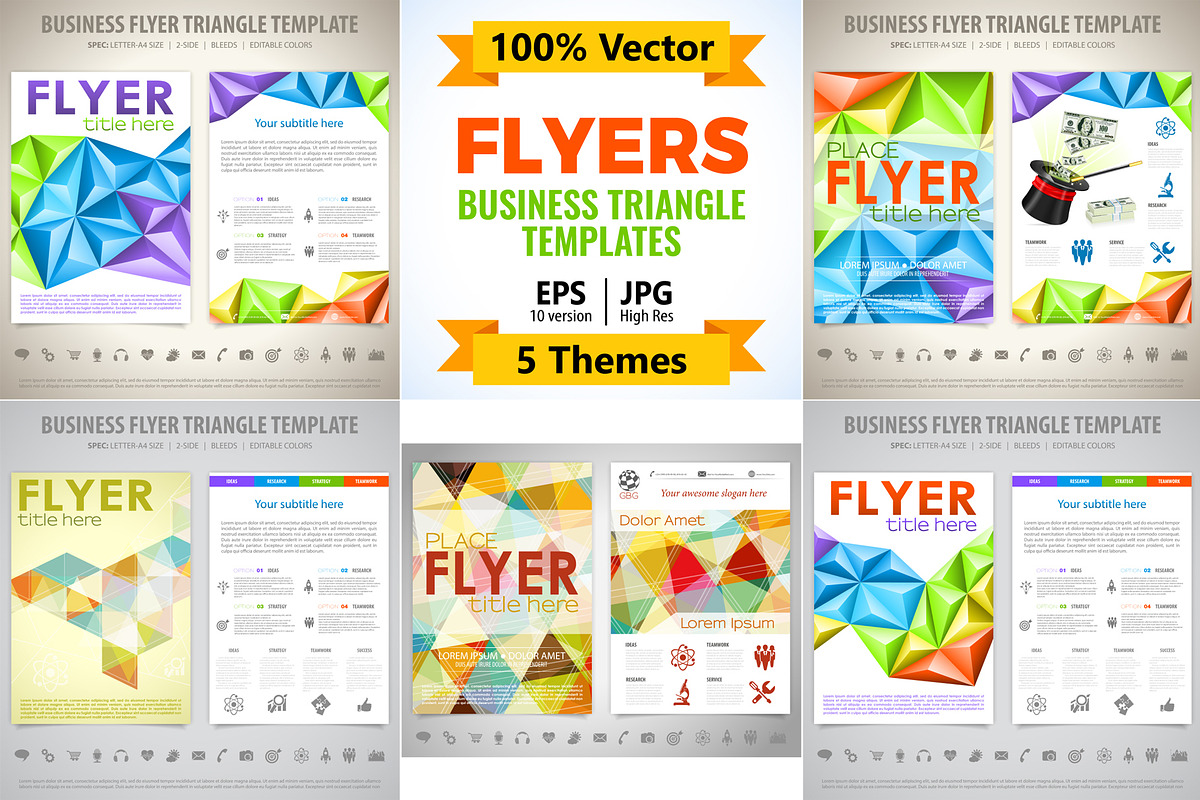 Flyers. Business Triangle Fliers, a Technology Illustration by TAlex (Photo 1 of 6)