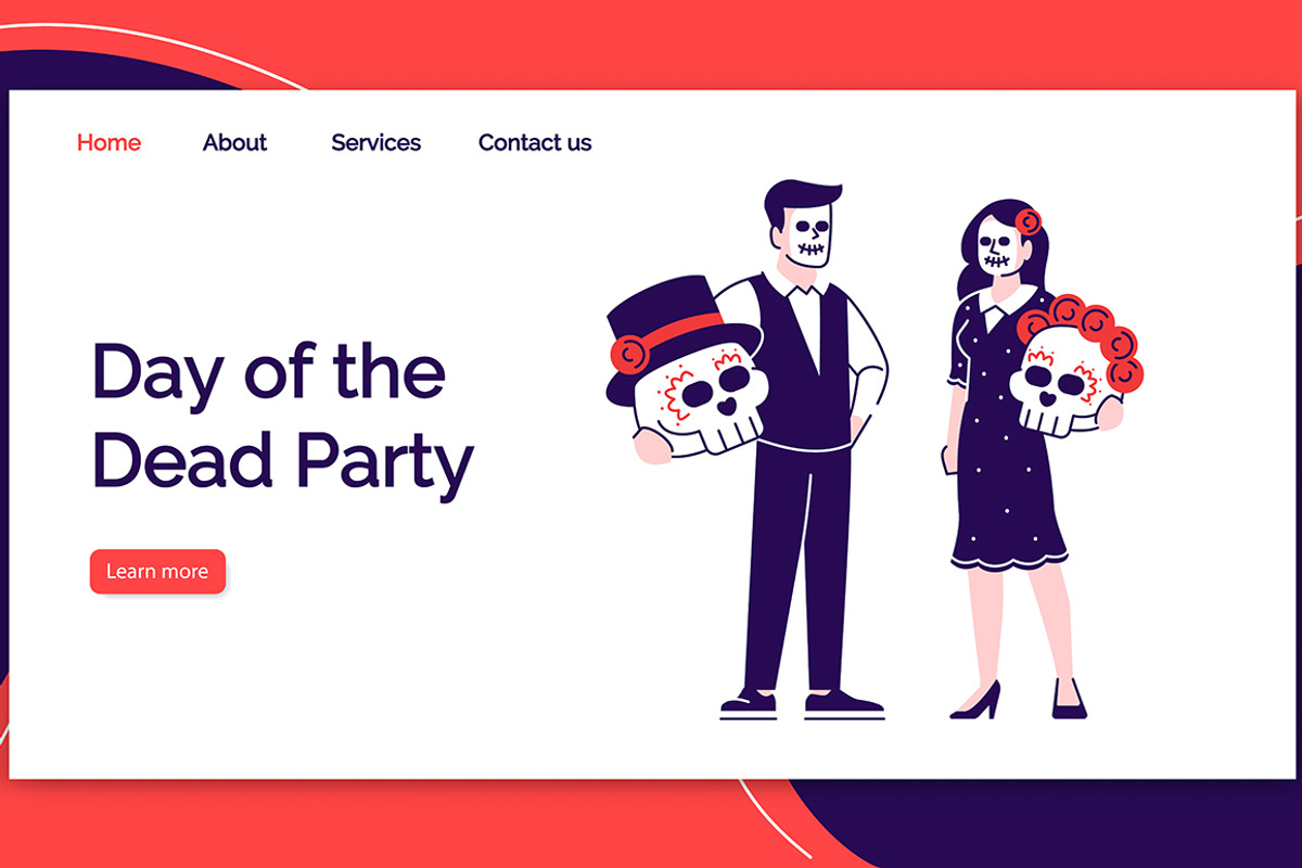 Day of the dead party landing page, a Landing Page Template by IMG Visuals