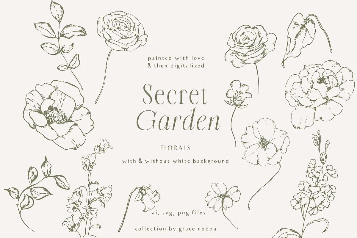 Rococco victorian floral line art, an Object Graphic by Grace Noboa Illustrations (Photo 8 of 9)