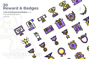 30 Reward & Badges Icon set