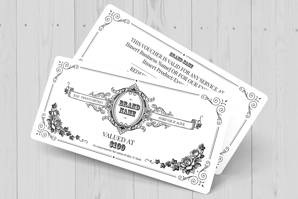 Vintage Gift Voucher, a Card Template by MightyDesign (Photo 3 of 6)