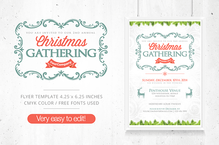 Christmas Gathering Flyer + FB Cover