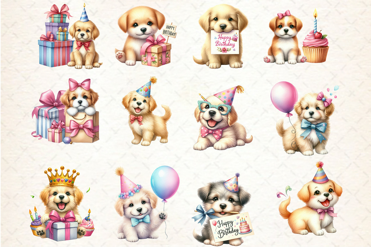 Birthday Puppy Dog Clipart, an Illustration by Rose Art (Photo 2 of 4)