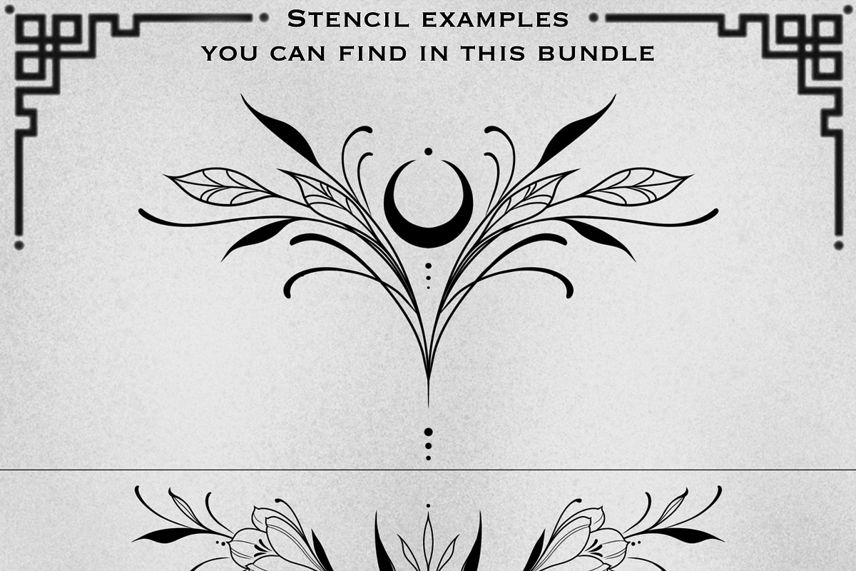 Premium Ornamental Tattoo Stencils, a Brush Add-On by ProcreateInk (Photo 4 of 7)