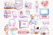 Cozy Pajama Party Clipart Set, a Healthcare Illustration by GlamArtZhanna (Thumbnail 3 of 8)
