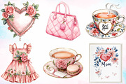 Pink Coquette Mother's Day Clipart, a Seasonal Illustration by Canvas Craft (Thumbnail 2 of 4)
