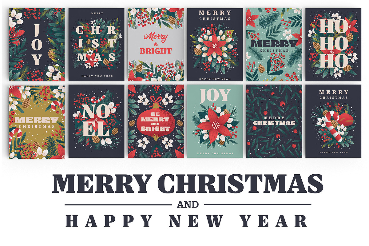 Christmas and Happy New Year cards, a Background Graphic by Creative Graphics (Photo 1 of 8)