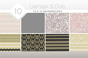 Damask & Dots High Res Backgrounds, a Texture Graphic by Posh Papers & Patterns (Thumbnail 1 of 5)