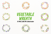 Easter Vegetable Wreath Clipart, a Food Illustration by New-School-Wave (Thumbnail 1 of 5)