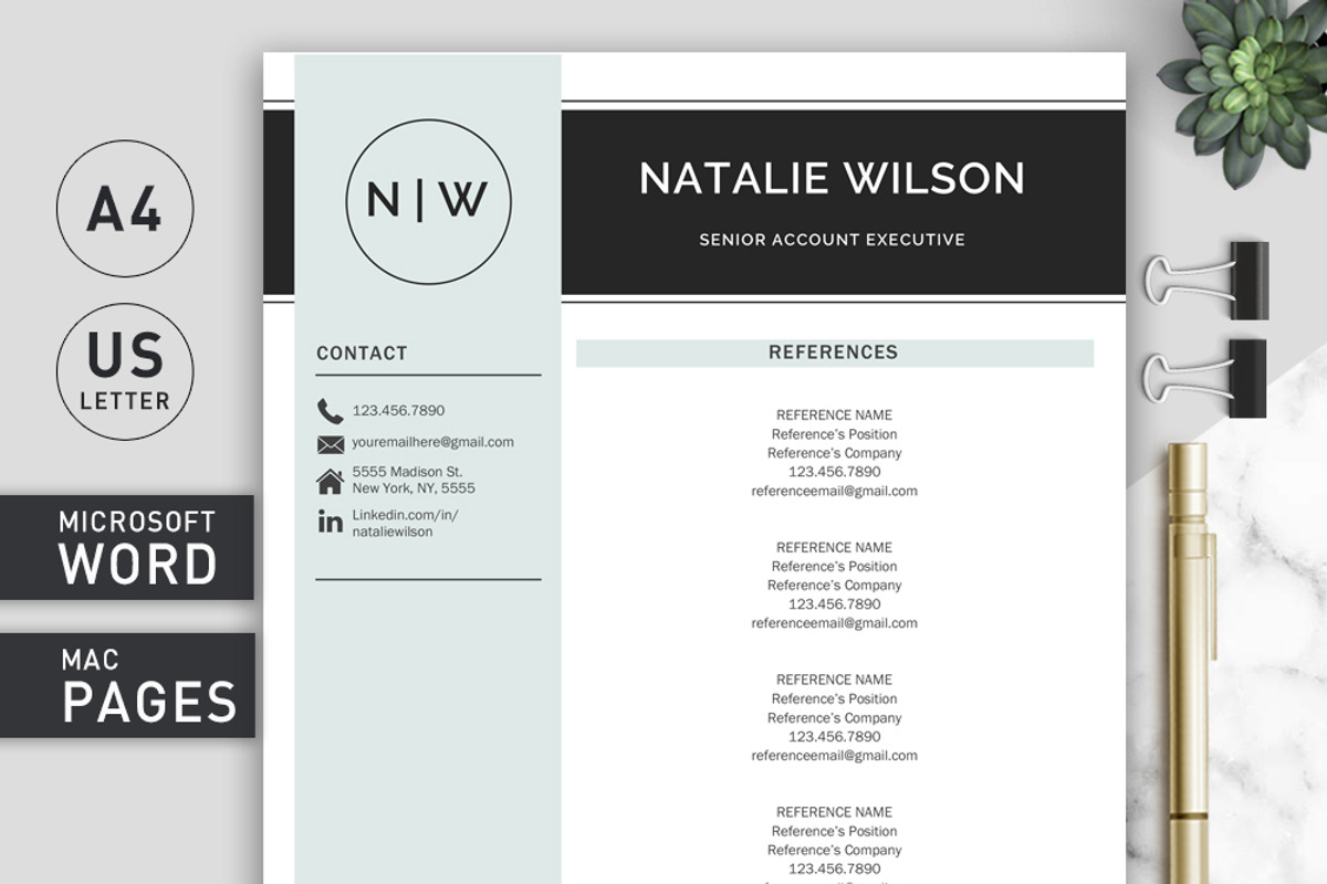 2 Page Resume Template | CV Template, a Resume Template by Klamp Studio (Photo 5 of 8)