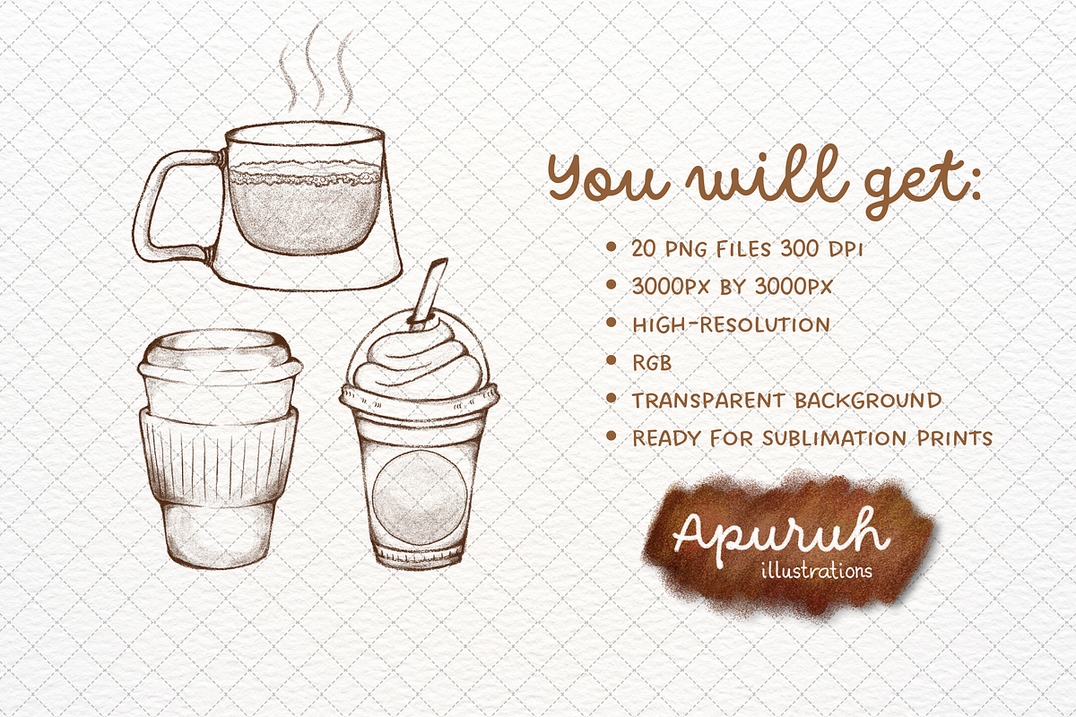 Coffee Watercolor Set Clipart, a Food Illustration by creationsbyapuruh (Photo 4 of 5)