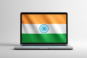 Laptop displays the India flag, a Technology Photo by MistyDay