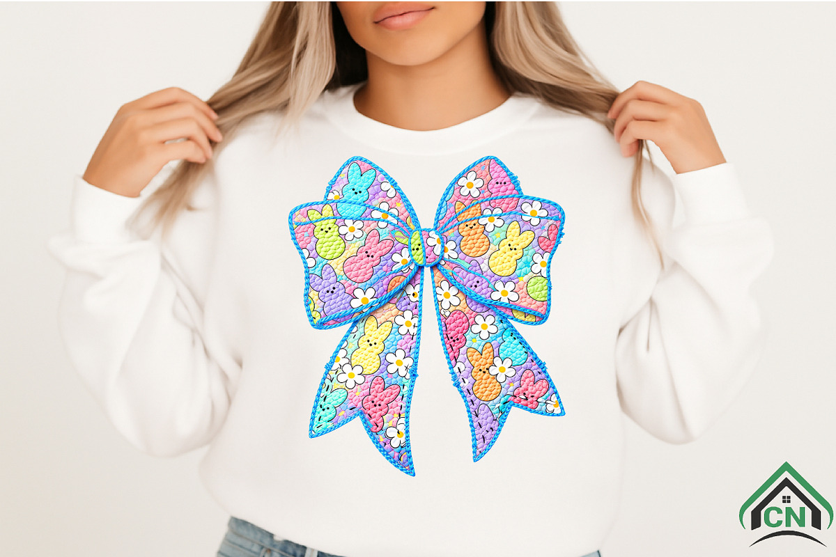 Faux Yarn Easter Coquette Bow Png, an Illustration by Craft Nest (Photo 2 of 4)