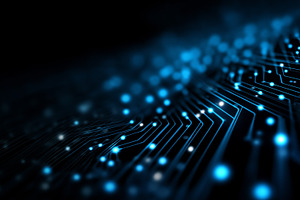Glowing blue lines and particles, a Background Photo by MistyDay