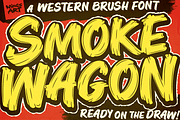 Smoke Wagon - A Western Brush Font, a Sans Serif Font by Wingsart Studio (Thumbnail 1 of 15)