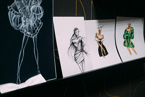Fashion illustration design sketch model dresses, a Beauty & Fashion Photo by Photo Drive Studio