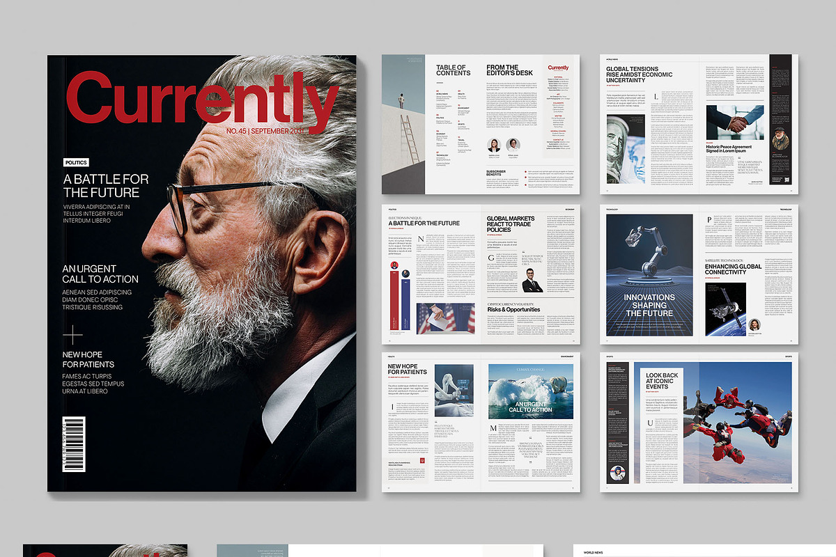 Modern News Magazine Template, a Magazine Template by BrandPacks (Photo 6 of 6)