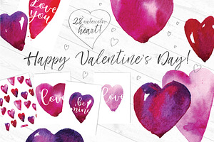 Watercolor hearts