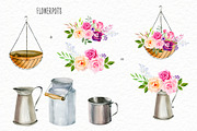 Watercolor roses & florals set, an Illustration by Elegantia (Thumbnail 4 of 9)
