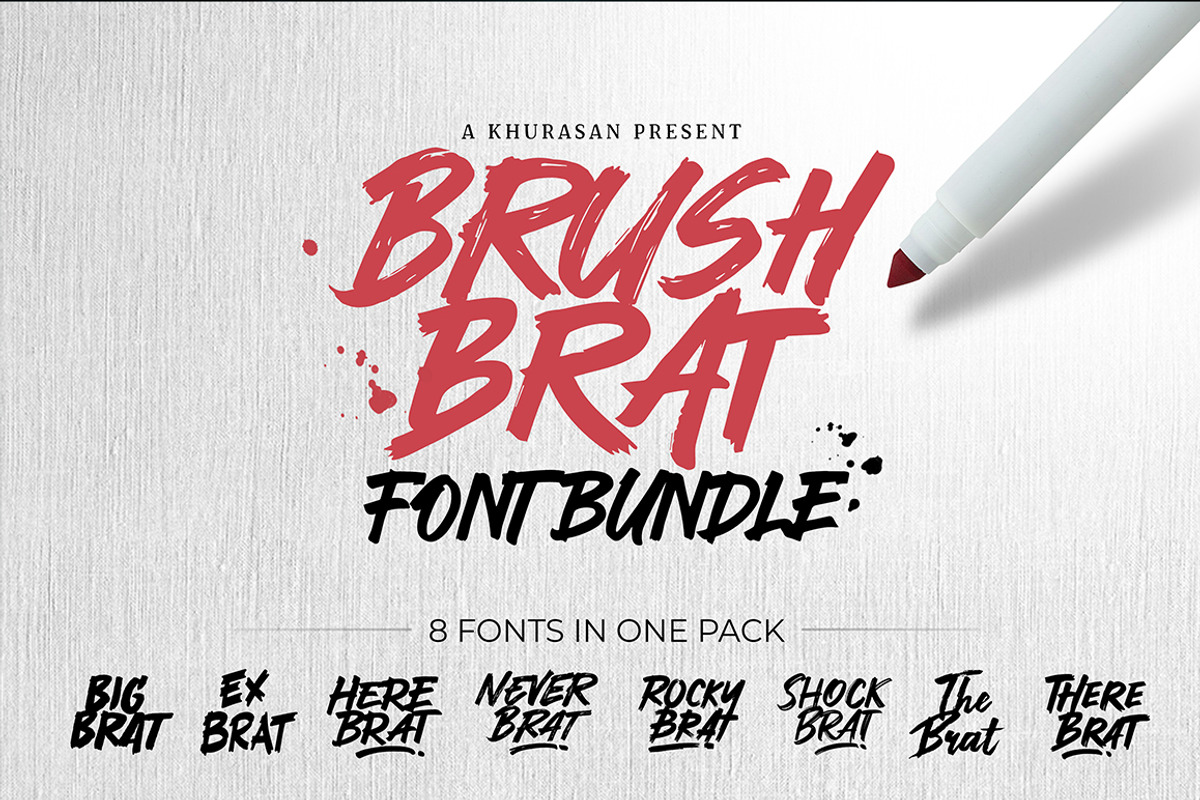 Brush Brat Font Bundle, a Handwritten Font by khurasan (Photo 1 of 6)
