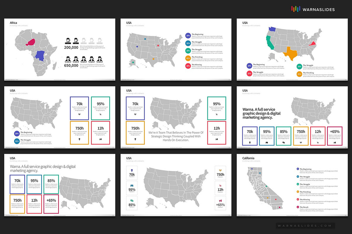 Maps PowerPoint Templates, a Presentation Template by Warna Works (Photo 6 of 10)