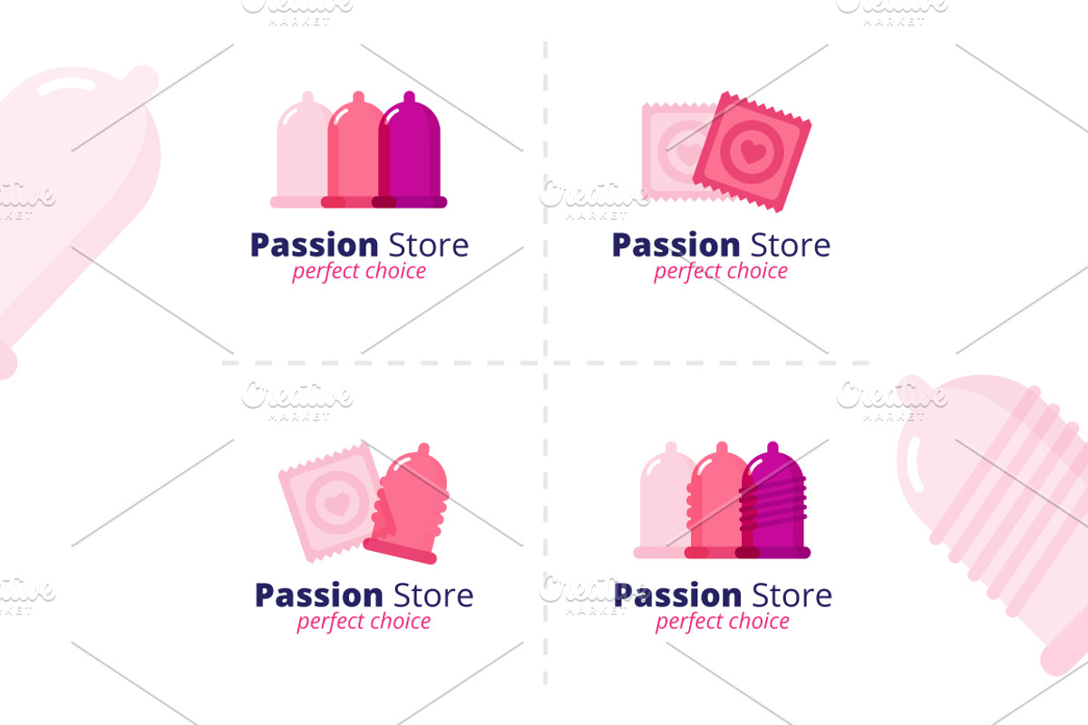 Sex Shop Logos Set, a Branding & Logo Template by Trapezoid