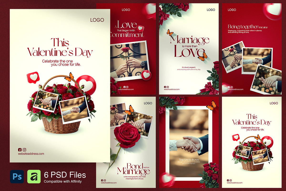 Valentine’s Day Love & Marriage Post, a Social Media Template by RamStudio2 (Photo 1 of 4)