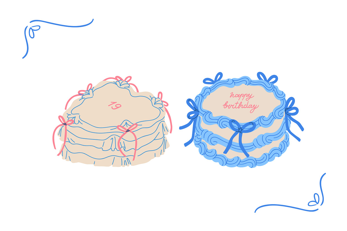 Vintage holiday cakes set, a Food Illustration by Good Studio (Photo 6 of 9)