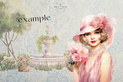 Watercolor Flapper Girls Clipart Set, a Person Illustration by The Twin Lakes Studio (Thumbnail 8 of 11)
