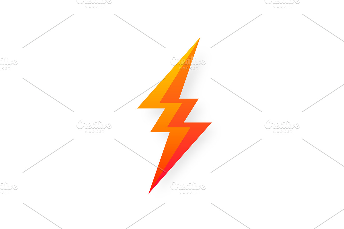 Lightning bolt icon isolated on, an Object Illustration by 32pixels