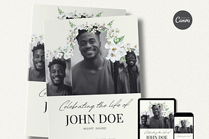 Funeral Program Template Set I Canva