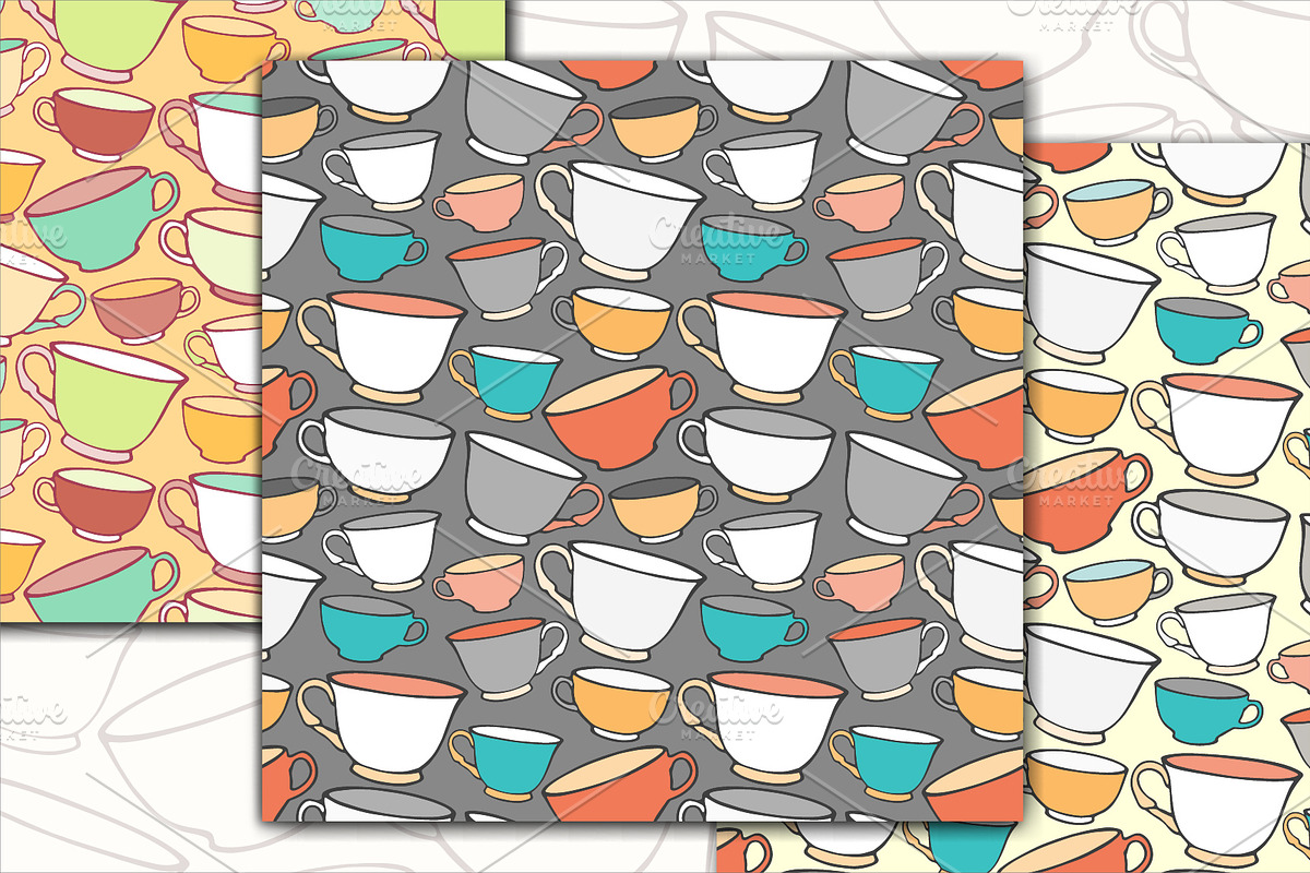 Teatime seamless patterns set, a Pattern Graphic by IreneArt illustrations (Photo 2 of 5)